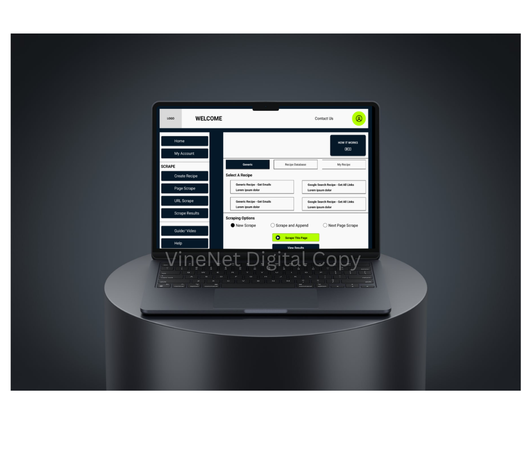 Scraping website design